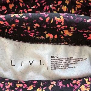 Livi Active Black and Pink Patterned Leggings